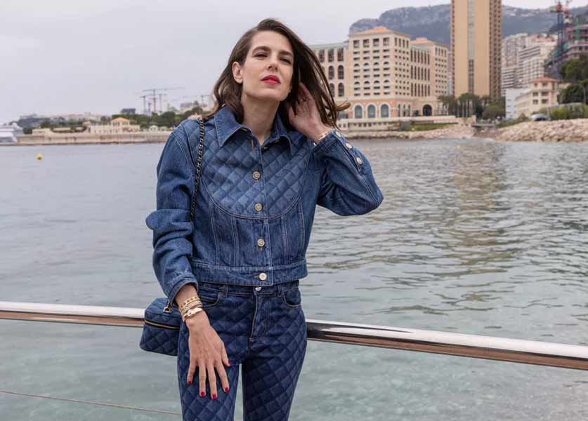 Charlotte Casiraghi in Denim at Chanel Show