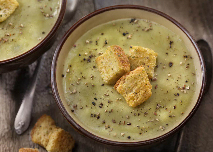 Split Pea Soup with Garlicky Croutons