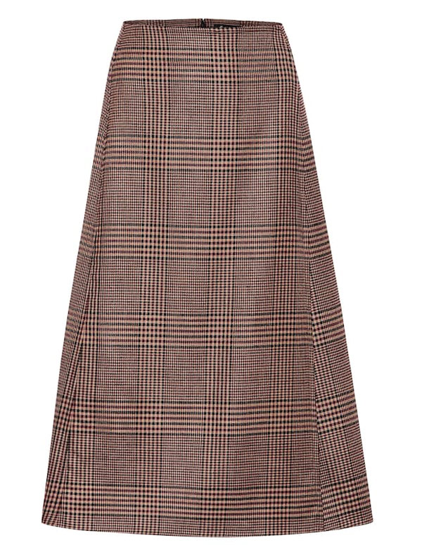 Enya checked midi skirt, Loro Piana