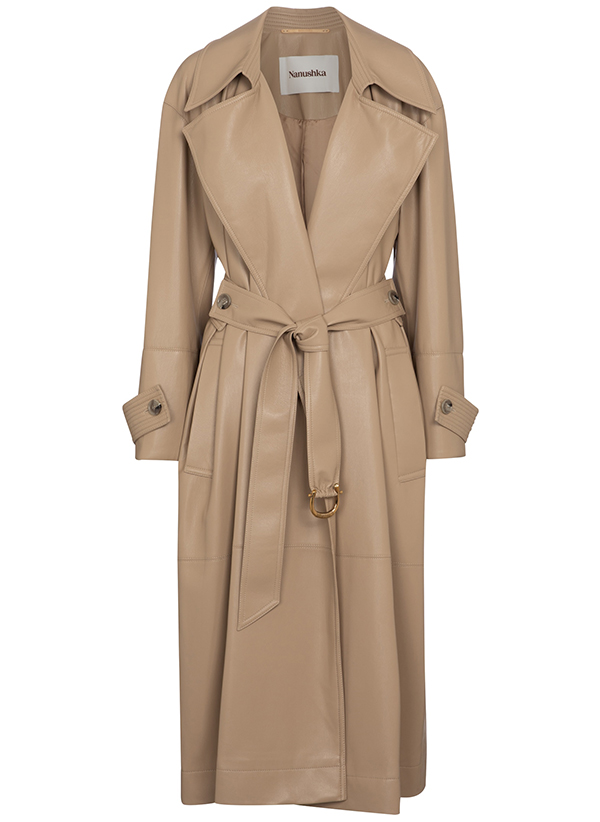 Amal faux leather trench coat, Nanushka