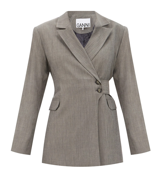 Belted-suit-jacket---Ganni