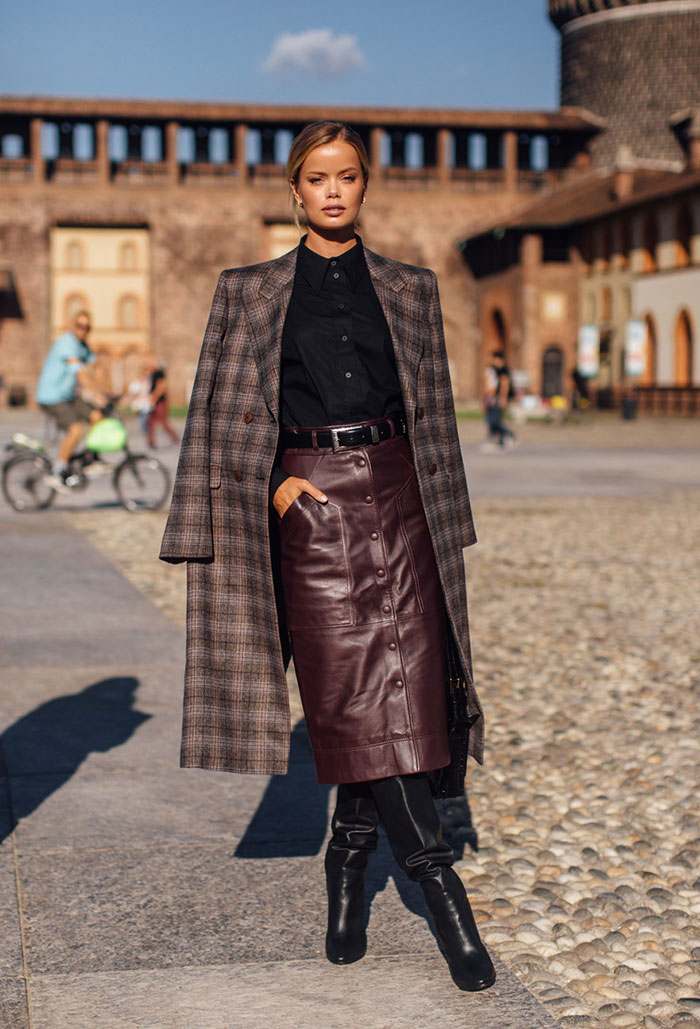 Burgundy-leather-street-style-Milan-Fashion-Week-SS21
