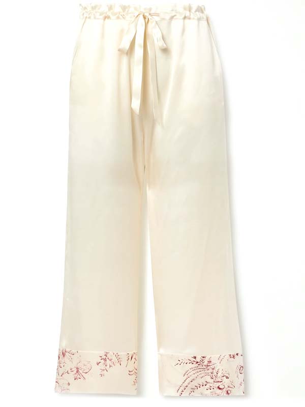  Carine Gilson Floral-print silk-satin pajama pants