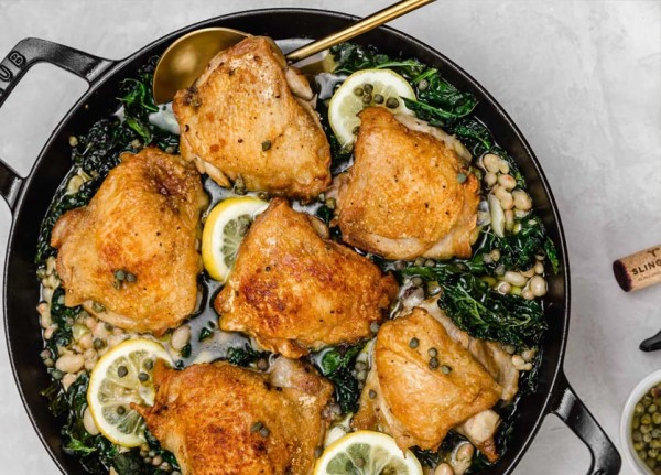 Chicken with Kale and White Beans