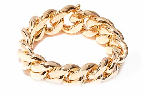 Curb-chain gold-plated bracelet, Bottega Veneta