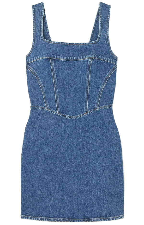 Davies organic denim bustier mini dress - Reformation