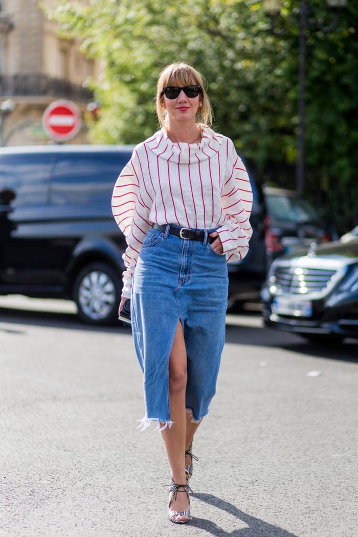 Denim Skirt Streestyle