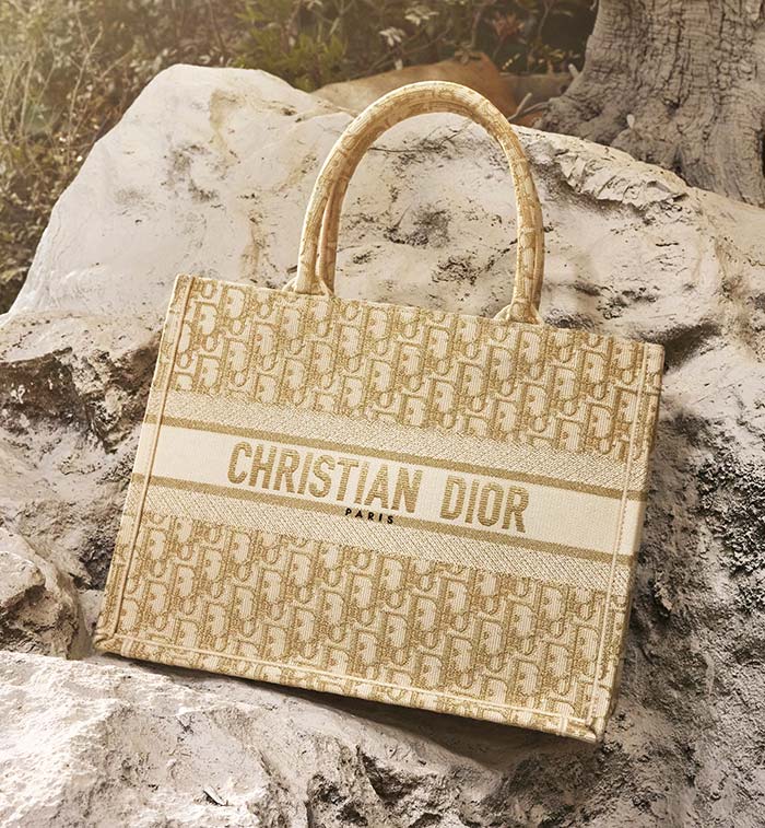 Dior Book Tote Mini Oblique Doré – Dior 