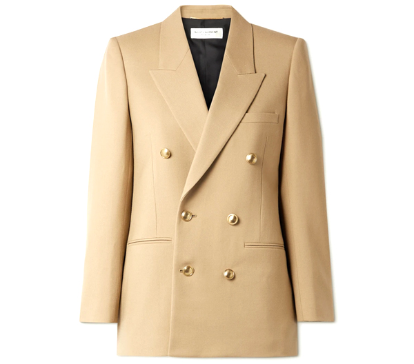 Double-breasted wool-twill blazer - Saint Laurent
