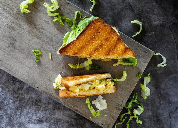 Delicious egg salad sandwich