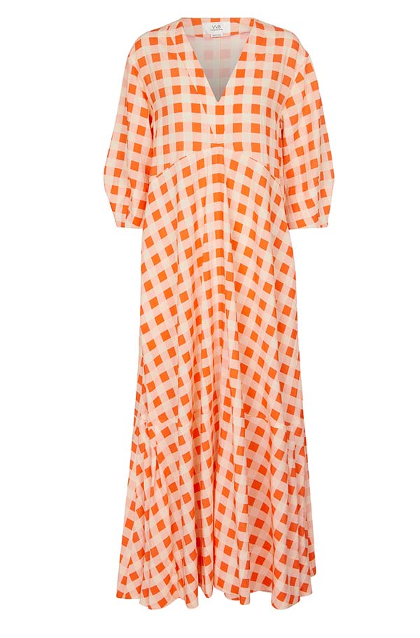 Gingham faille maxi dress, Victoria Victoria Beckham