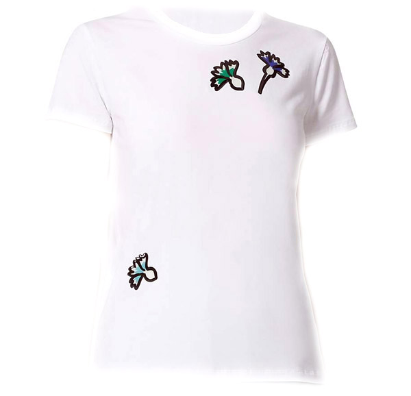 Ginko Floral Print T-shirt in Jersey, Emporio Armani