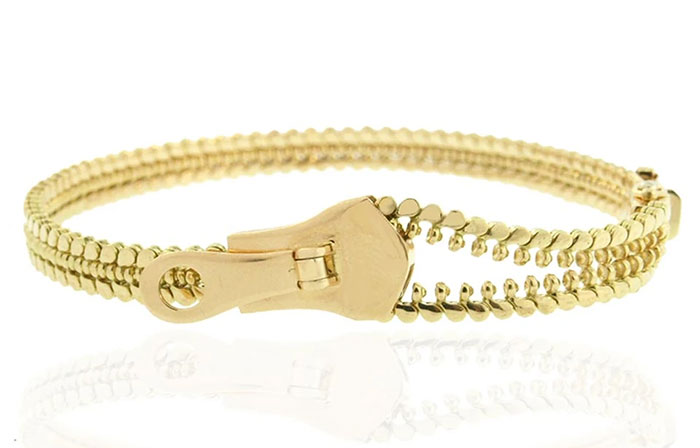Gold zipper bracelet, Luis Morais