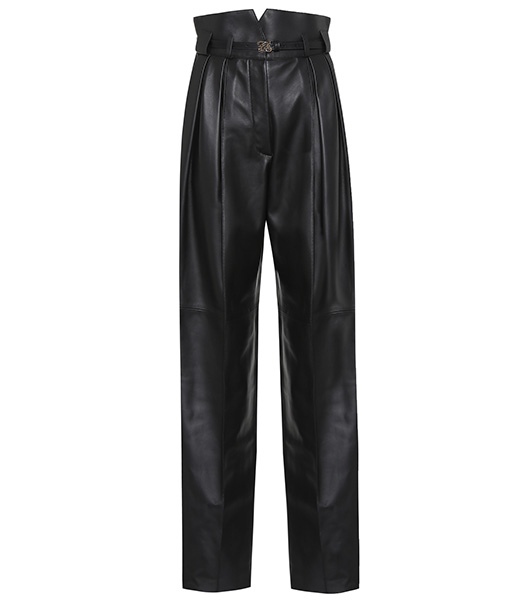 High-rise-leather-pants,-Fendi