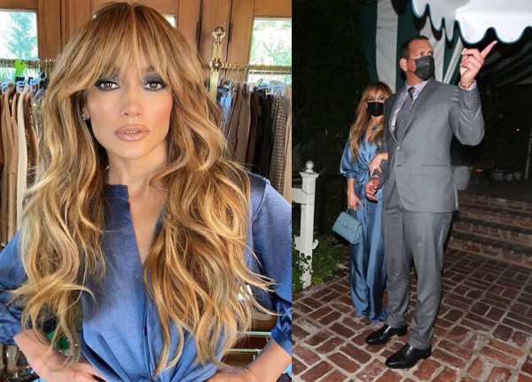 Jennifer Lopez Stuns in Blue Satin and Silk Outfit Jennifer Lopez Stuns in Blue Satin and Silk Outfit