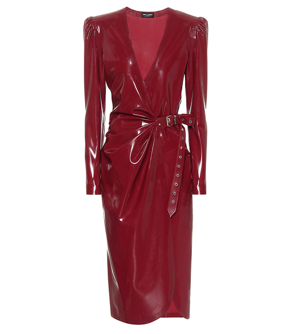 Latex-wrap-dress-Saint-Laurent