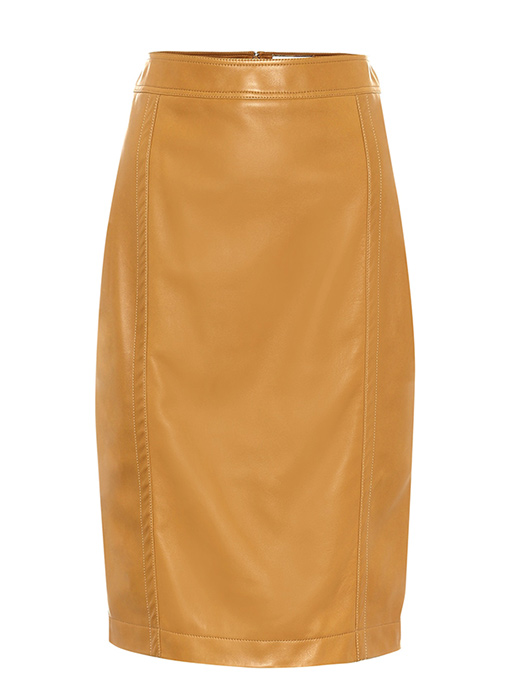 Leather-skirt,-Saint-Laurent