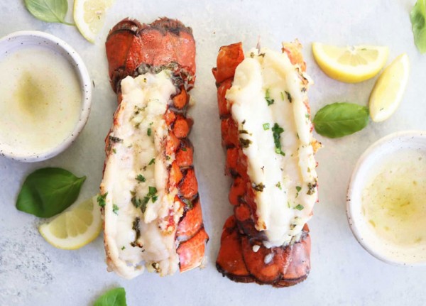 Lobster tail with herbs
