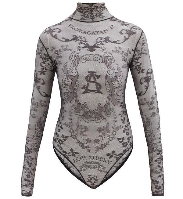 Logo jacquard mesh bodysuit-Acne Studios