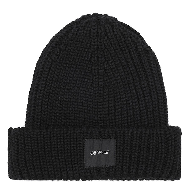 Logo-wool-beanie,-Off-White