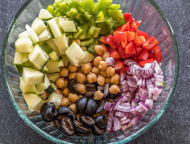 Mediterranean hummus salad