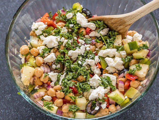 Mediterranean hummus salad