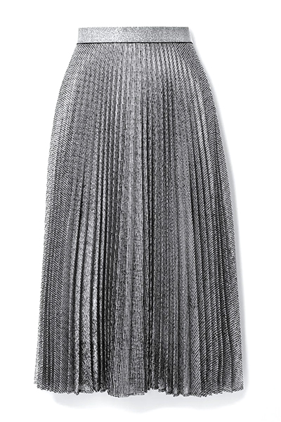 Midi-Pleated-Metallic-Skirt-–-Christopher-Kane