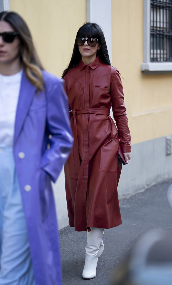 Milan-Fashion-Week-Fall-2020-burgundy-leather