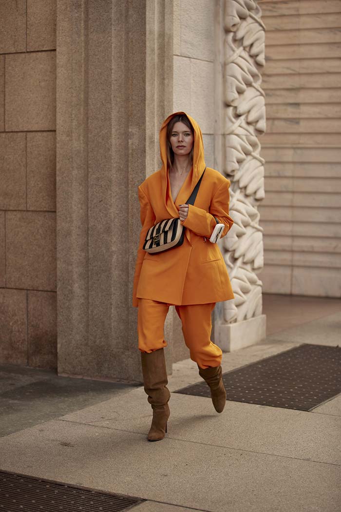 Milan-Fashion-Week-orange-blazer-street-style