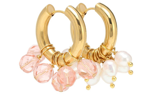 Mismatched hoop earrings, Timeless Pearly