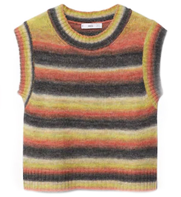 Multicoloured knitted gilet - Mango