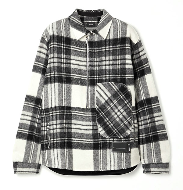 Oversized-appliquéd-checked-wool-jacket---We11done