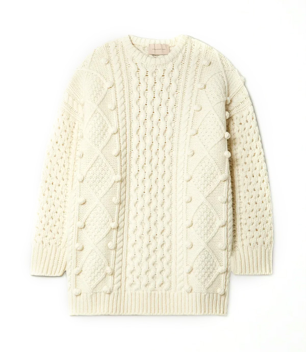 Oversized-cable-knit-wool-blend-sweater-–-Christopher-Kane