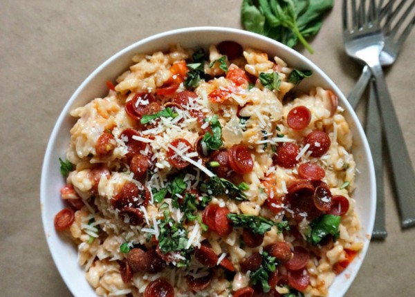 Italian risotto recipe with pepperoni