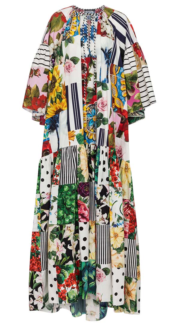 Patchwork cotton poplin maxi dress, Dolce & Gabbana