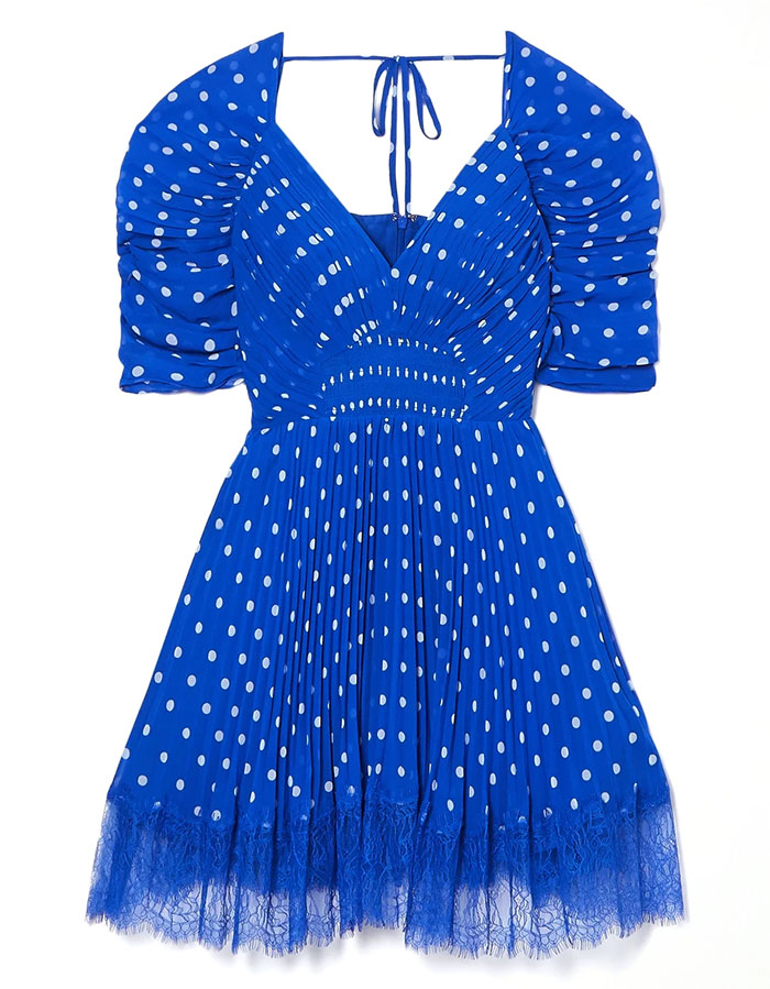 Polka dot chiffon mini dress, Self-portrait