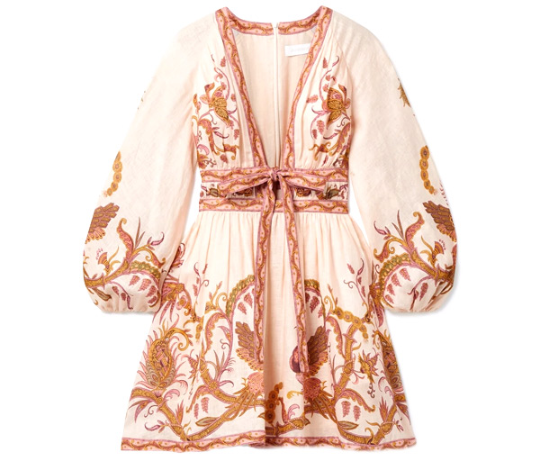 Printed linen mini dress - Zimmermann 