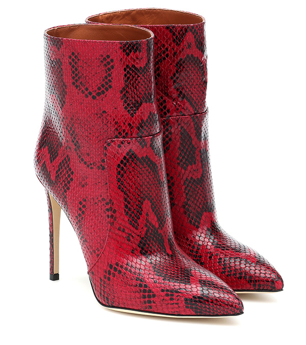 Python-print-leather-ankle-boots,-Paris-Texas