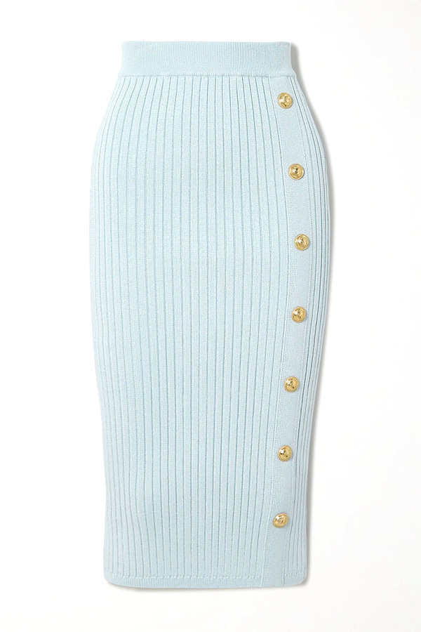Ribbed-knit-skirt-Balmain