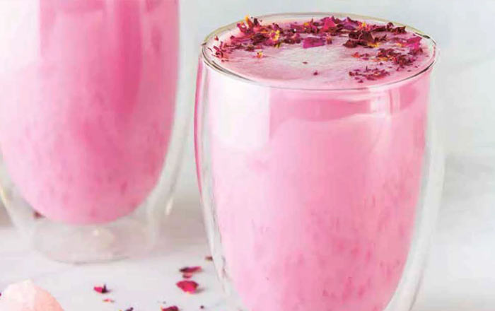 Rose milk with cardamom