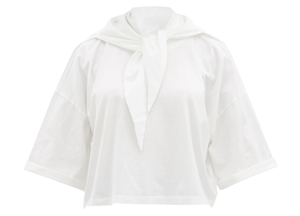Scarf-neck cotton-jersey T-shirt, MM6 Maison Margiela