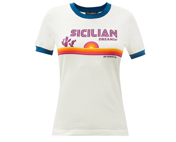 Sicilian Dreamin-print cotton-jersey T-shirt, Dolce & Gabbana
