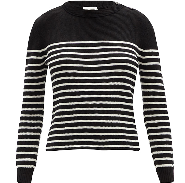 Striped cotton-blend sweater, Saint Laurent