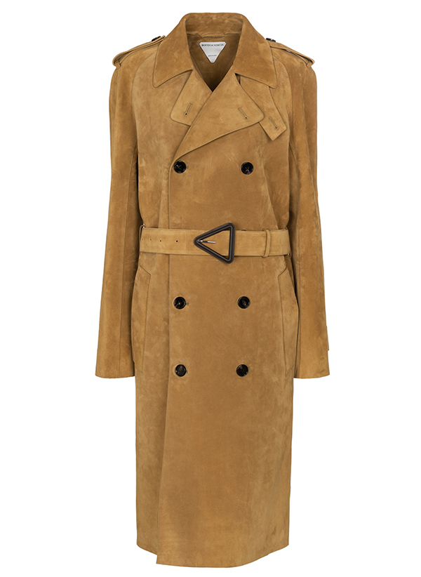 Suede trench coat, Bottega Veneta