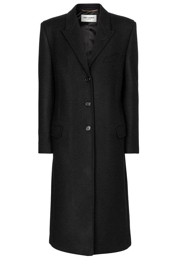 Wool-twill-coat,-Saint-Laurent