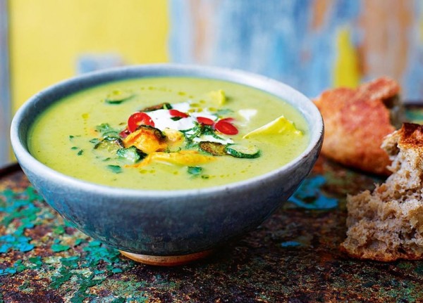 Zucchini and Asparagus Soup with Mint