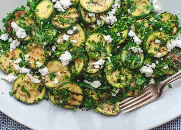 Mediterranean grilled zucchini salad