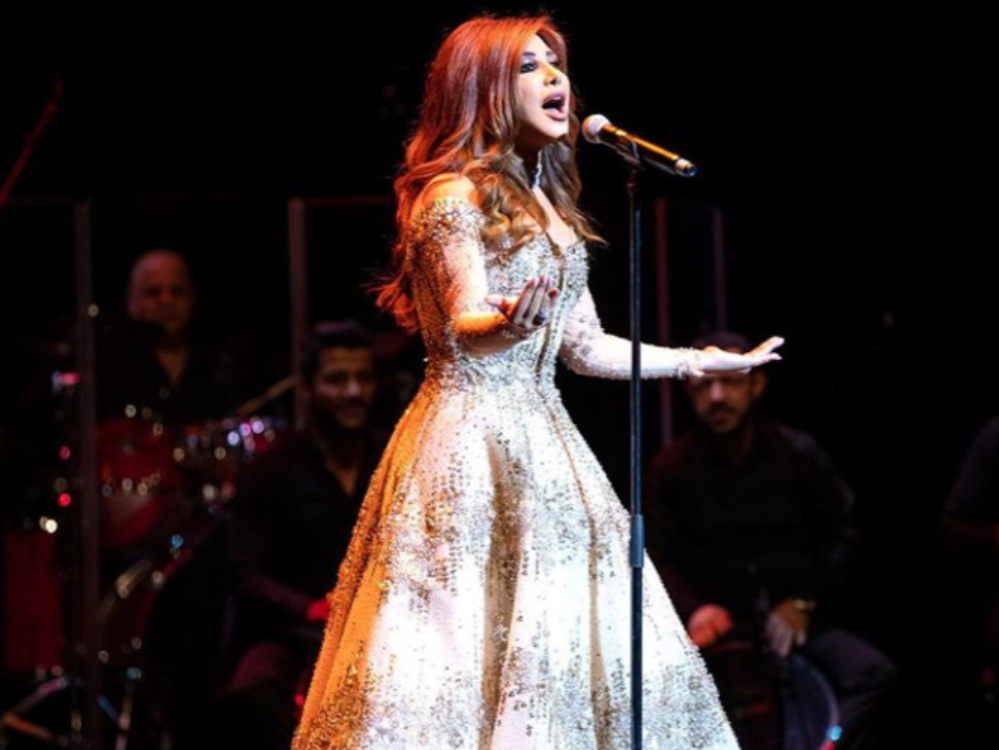 Najwa Karam wearing Rami Kadi in Muscat