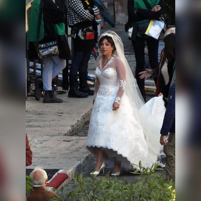 Lady Gaga Is A Gucci Bride With A Brunette Updo