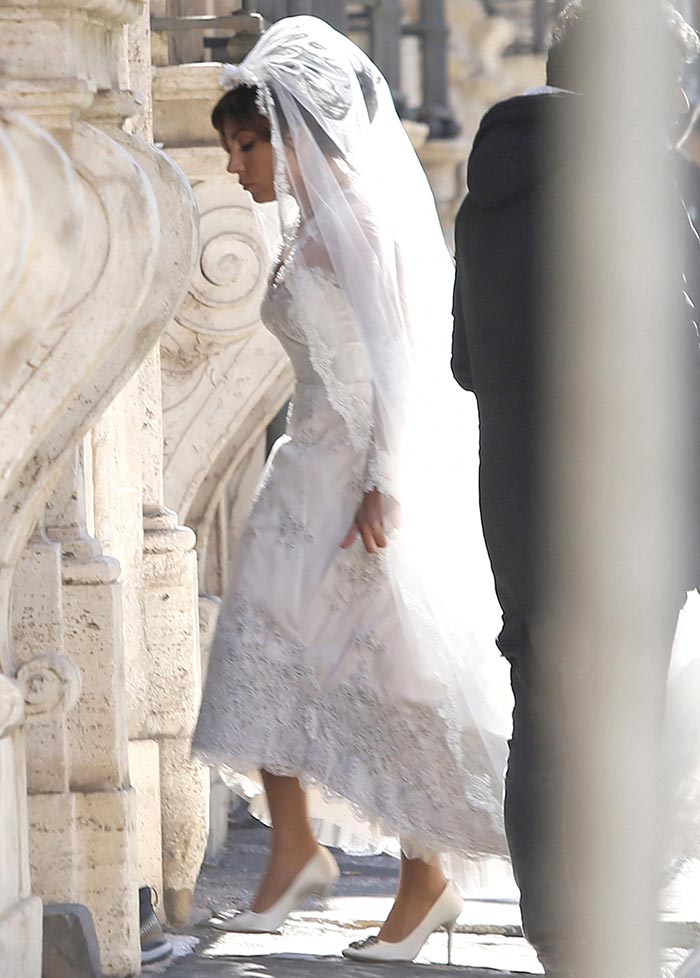 Lady Gaga Is A Gucci Bride With A Brunette Updo